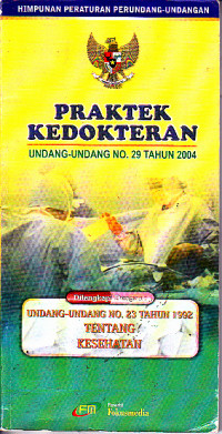 Image of Praktek Kedokteran Undang-Undang No.29 Tahun 2004